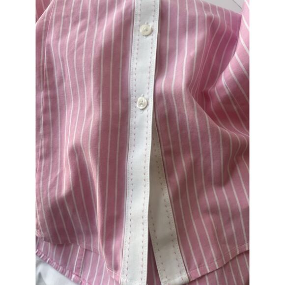 Brooks Brothers 1818 Women’s Size 4 Shirt Pink White Striped Non-Iron Fitted - Picture 8 of 9